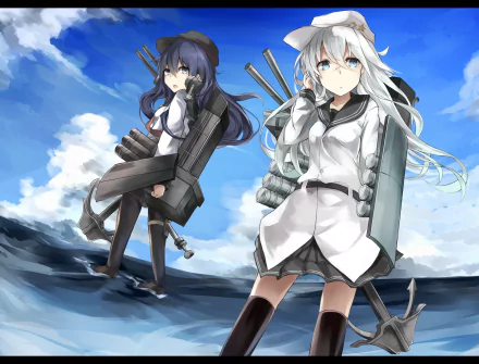 Akatsuki (KanColle) Hibiki (Kancolle) Anime Kantai Collection HD Desktop Wallpaper | Background Image