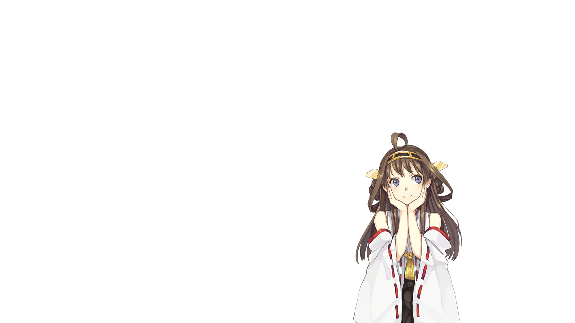 HD PC desktop wallpaper featuring Kongou from the anime Kantai Collection, showcasing vibrant colors and detailed character design on a clean white background.