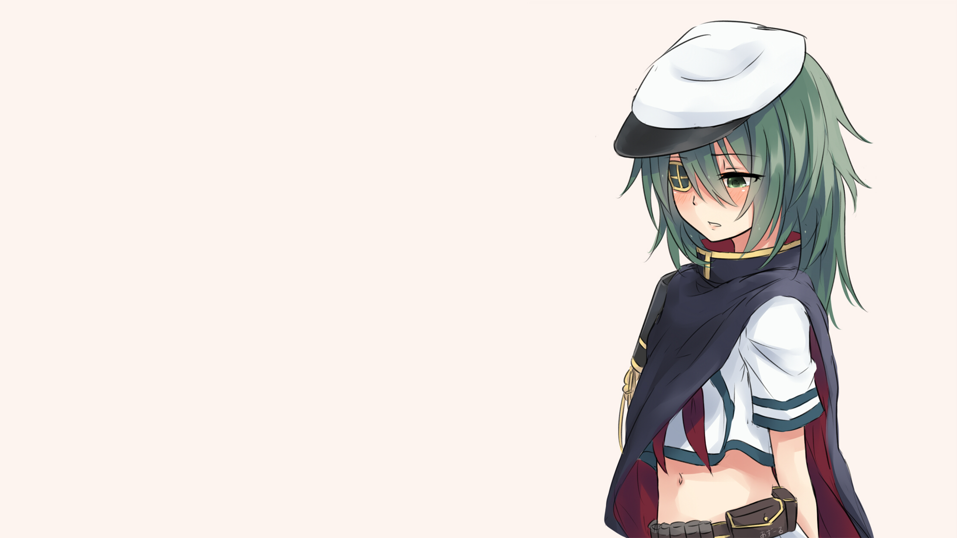 HD anime desktop wallpaper featuring Kiso from Kantai Collection with a light background and detailed character design.