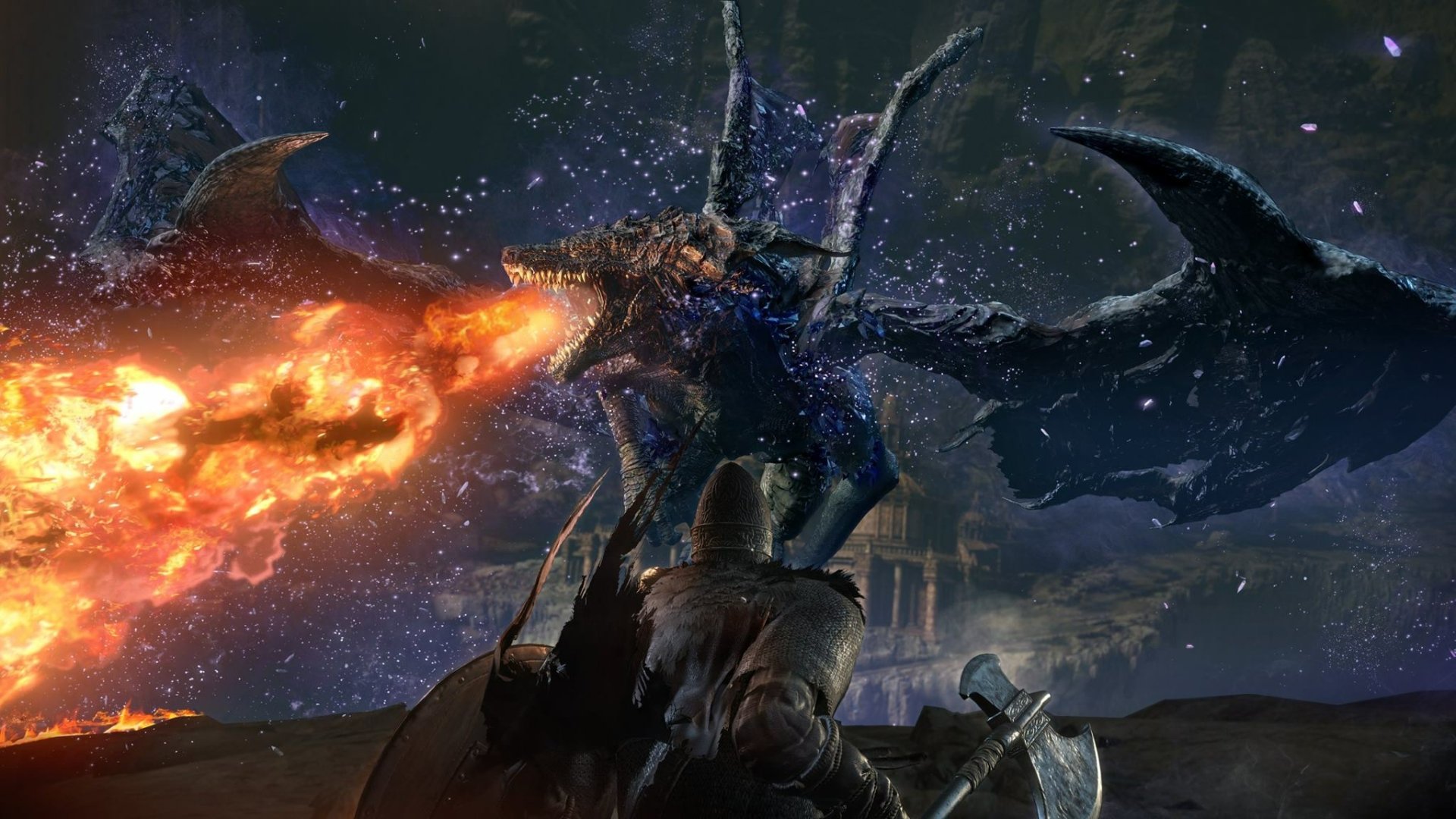 Download Warrior Dragon Dark Souls Video Game Dark Souls III Darkeater Midir HD Wallpaper