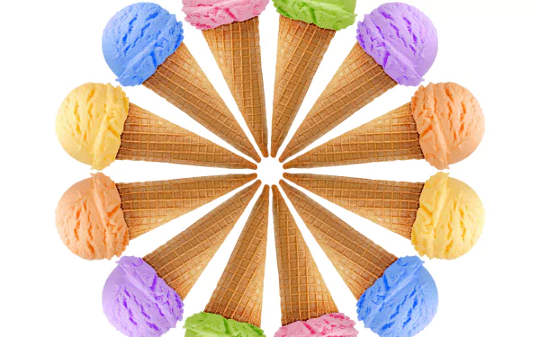 colors waffle cone food ice cream HD Desktop Wallpaper | Background Image