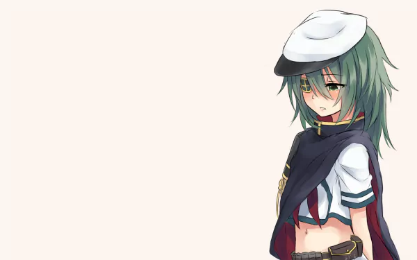 HD anime desktop wallpaper featuring Kiso from Kantai Collection with a light background and detailed character design.