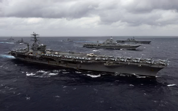 horizon ocean warship aircraft carrier military USS Nimitz (CVN-68) HD Desktop Wallpaper | Background Image