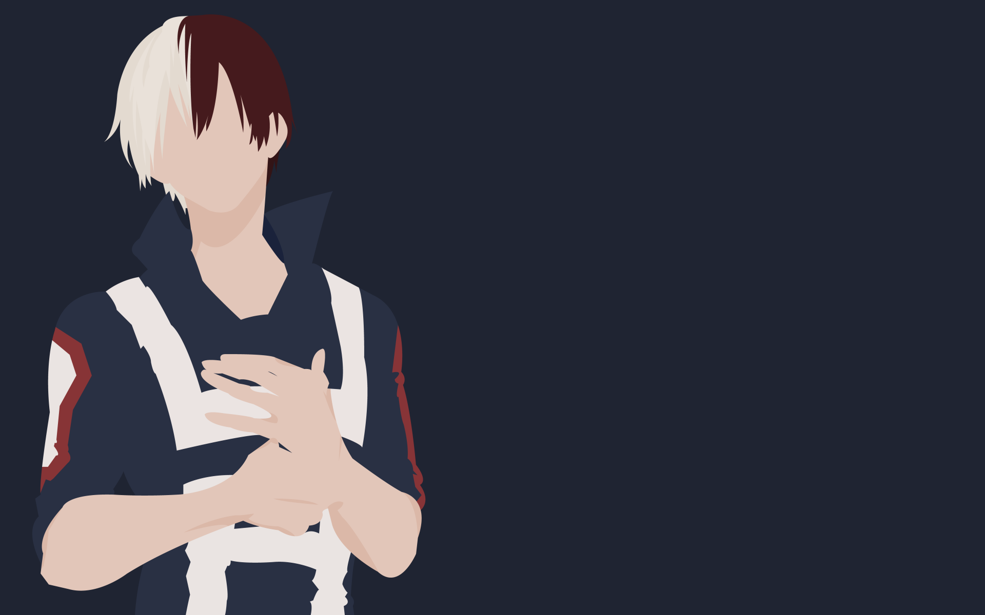 HD wallpaper featuring Shoto Todoroki from the anime My Hero Academia, standing confidently with a blank background.