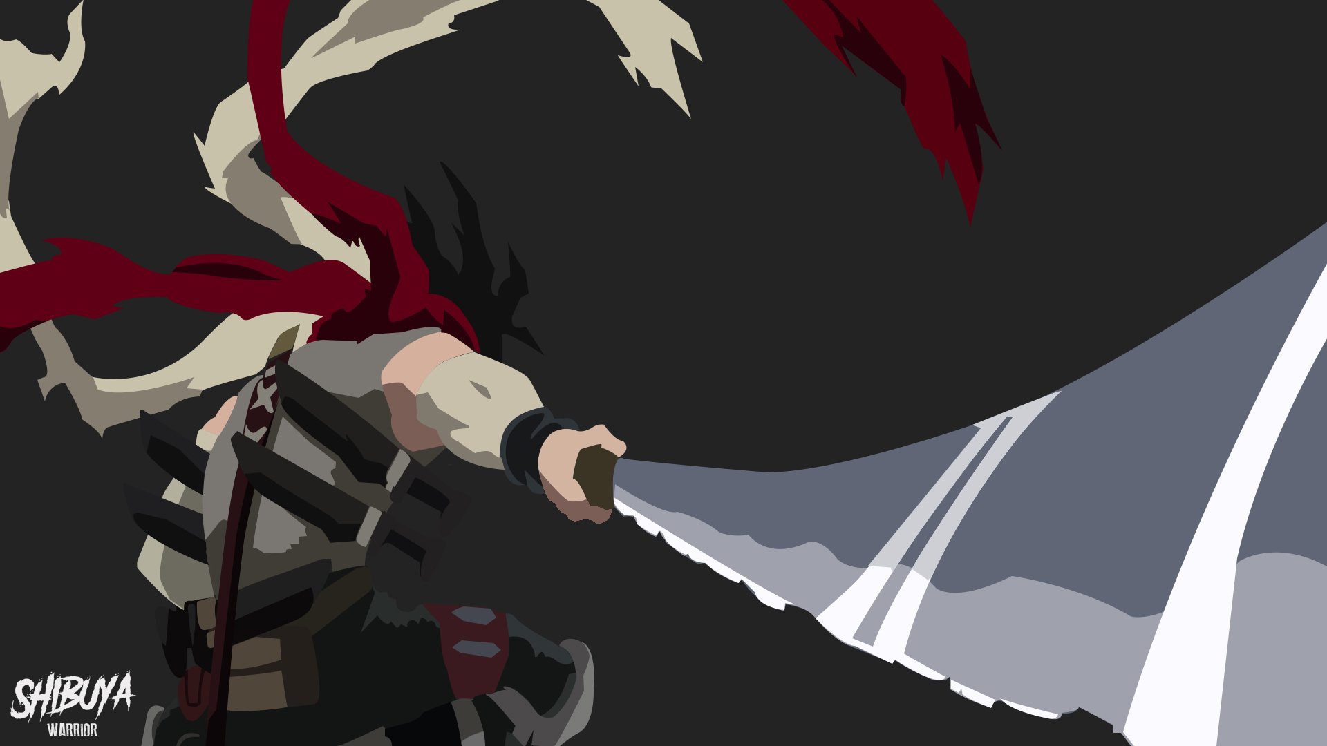 HD PC desktop wallpaper/background showing Chizome Akaguro (Dabi) from My Hero Academia in a dark, dramatic anime pose, coat whipping and a scorched blade held ready.