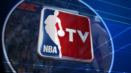 HD desktop wallpaper featuring the NBA TV logo with a stylized basketball player silhouette.