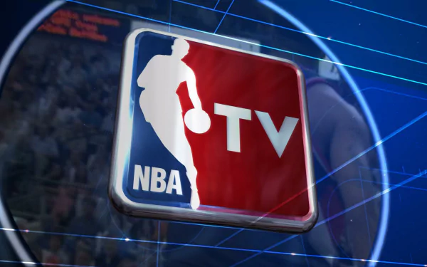 HD desktop wallpaper featuring the NBA TV logo with a stylized basketball player silhouette.