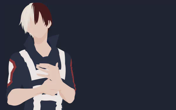 HD wallpaper featuring Shoto Todoroki from the anime My Hero Academia, standing confidently with a blank background.