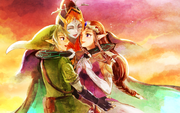 Video Game The Legend Of Zelda: Twilight Princess Zelda Link Midna Hug HD Wallpaper | Background Image