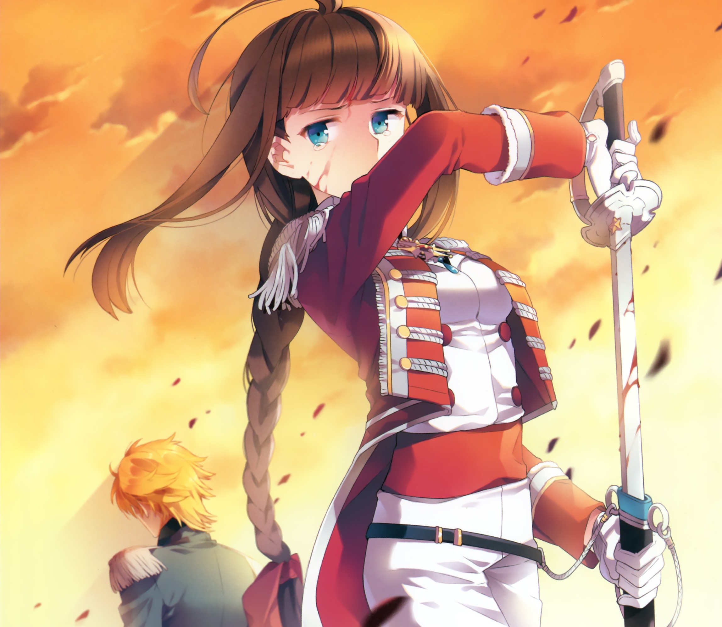 Anime Girl With Brown Hair And Sword