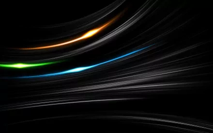 Abstract lines in vibrant colors swirl across a black background, creating a striking visual effect. This HD wallpaper adds a dynamic touch to any desktop setup.