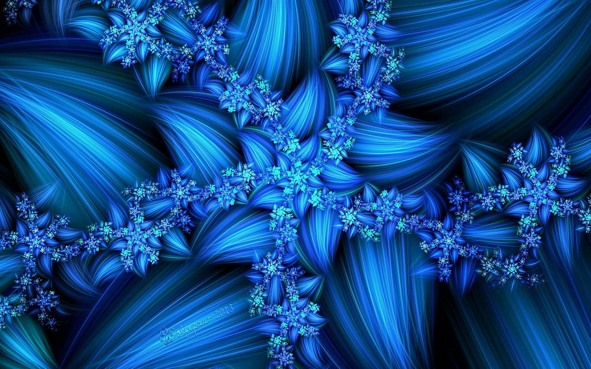 Download Flower Blue Abstract Fractal HD Wallpaper by Peggi Wolfe