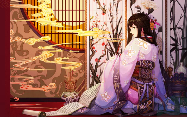 kimono Anime Original HD Desktop Wallpaper | Background Image