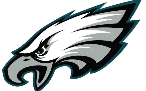 HD PC desktop wallpaper featuring the Philadelphia Eagles logo, highlighting the team's fierce eagle head in bold green, black, and white colors.
