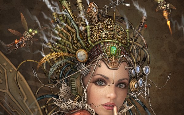 Sci Fi Steampunk Fantasy Face HD Wallpaper | Background Image