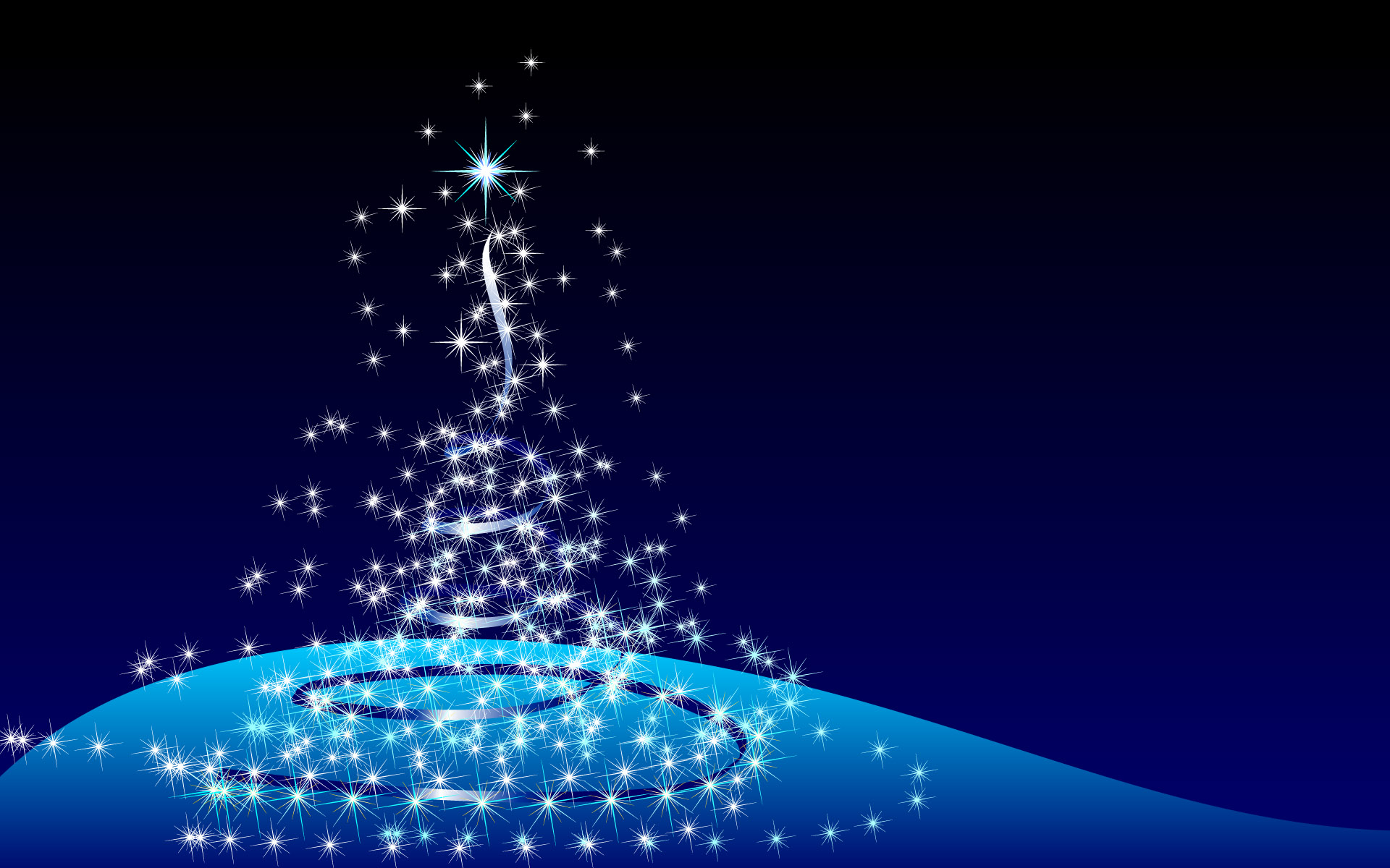 Blue Christmas tree desktop wallpaper