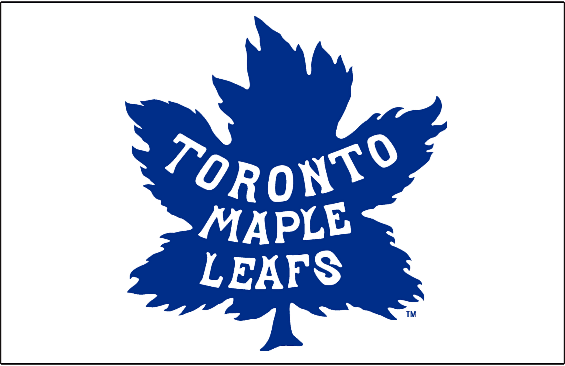 HD desktop wallpaper featuring the blue Toronto Maple Leafs logo in the shape of a maple leaf, representing the sports team.
