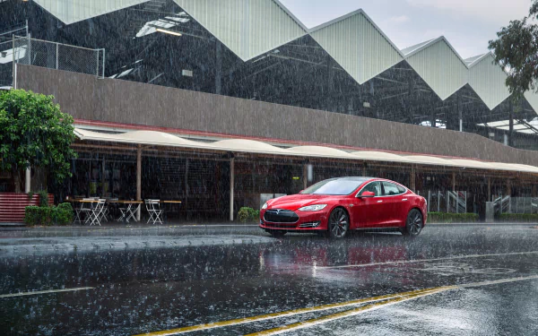 car rain Tesla Motors vehicle Tesla Model S HD Desktop Wallpaper | Background Image