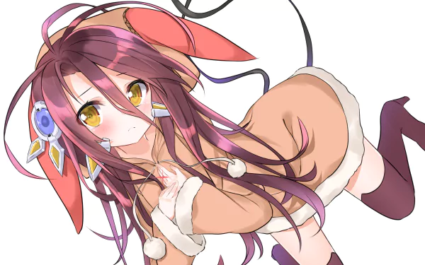 HD desktop wallpaper featuring Shuvi Dola from No Game No Life: Zero. Anime character with long purple hair, clad in a cozy outfit, tags: Anime, No Game No Life.