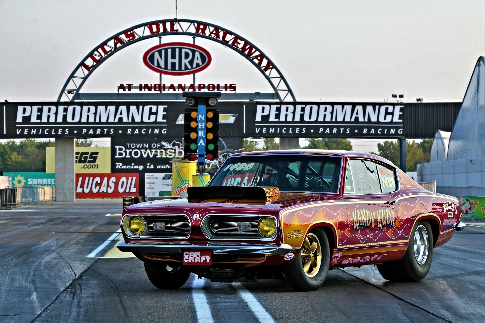 Download Indianapolis Drag Racing Racing Hot Rod Muscle Car Mopar Vehicle Plymouth Barracuda 4k Ultra HD Wallpaper