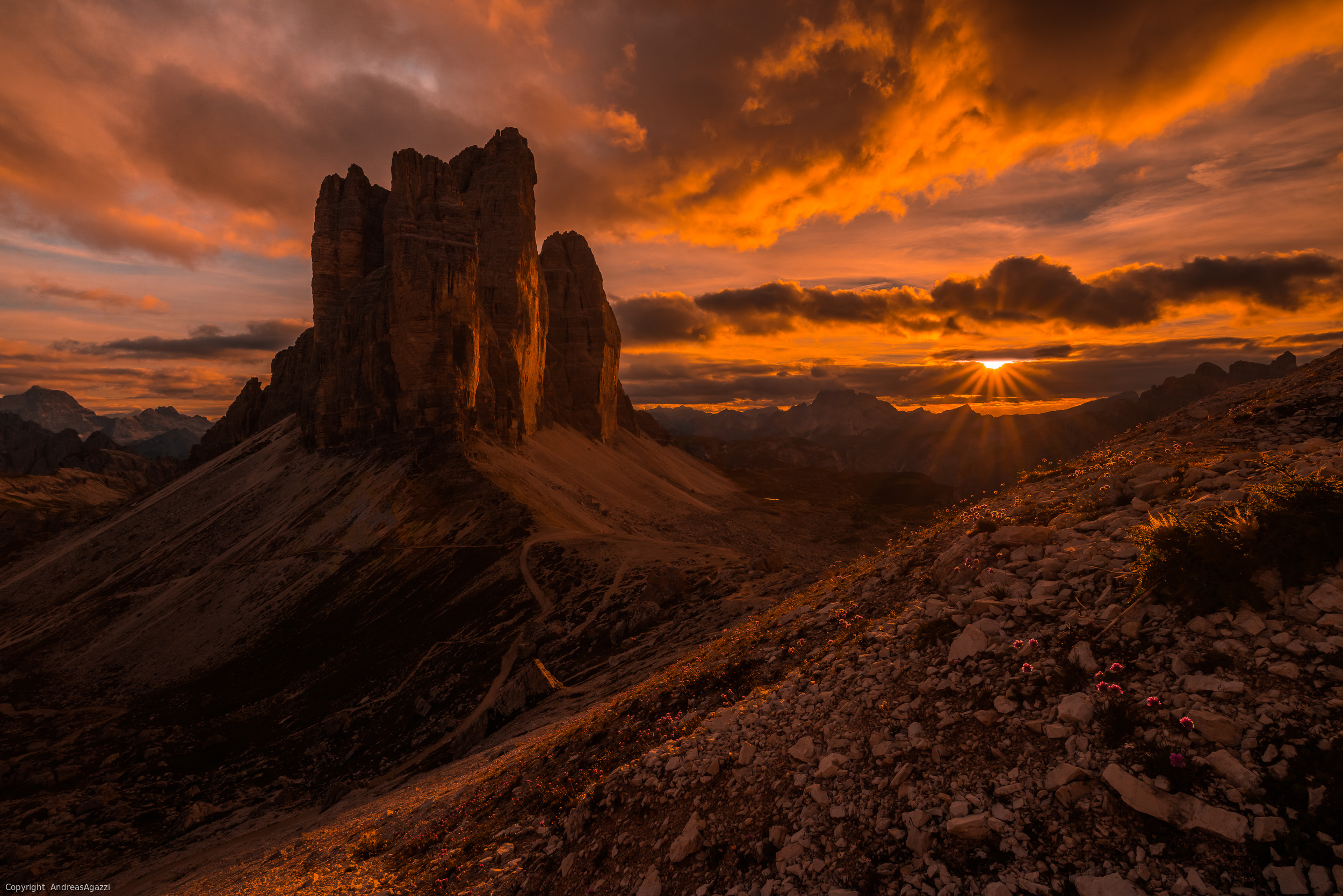 Sunset over Dolomites by Andreas Agazzi