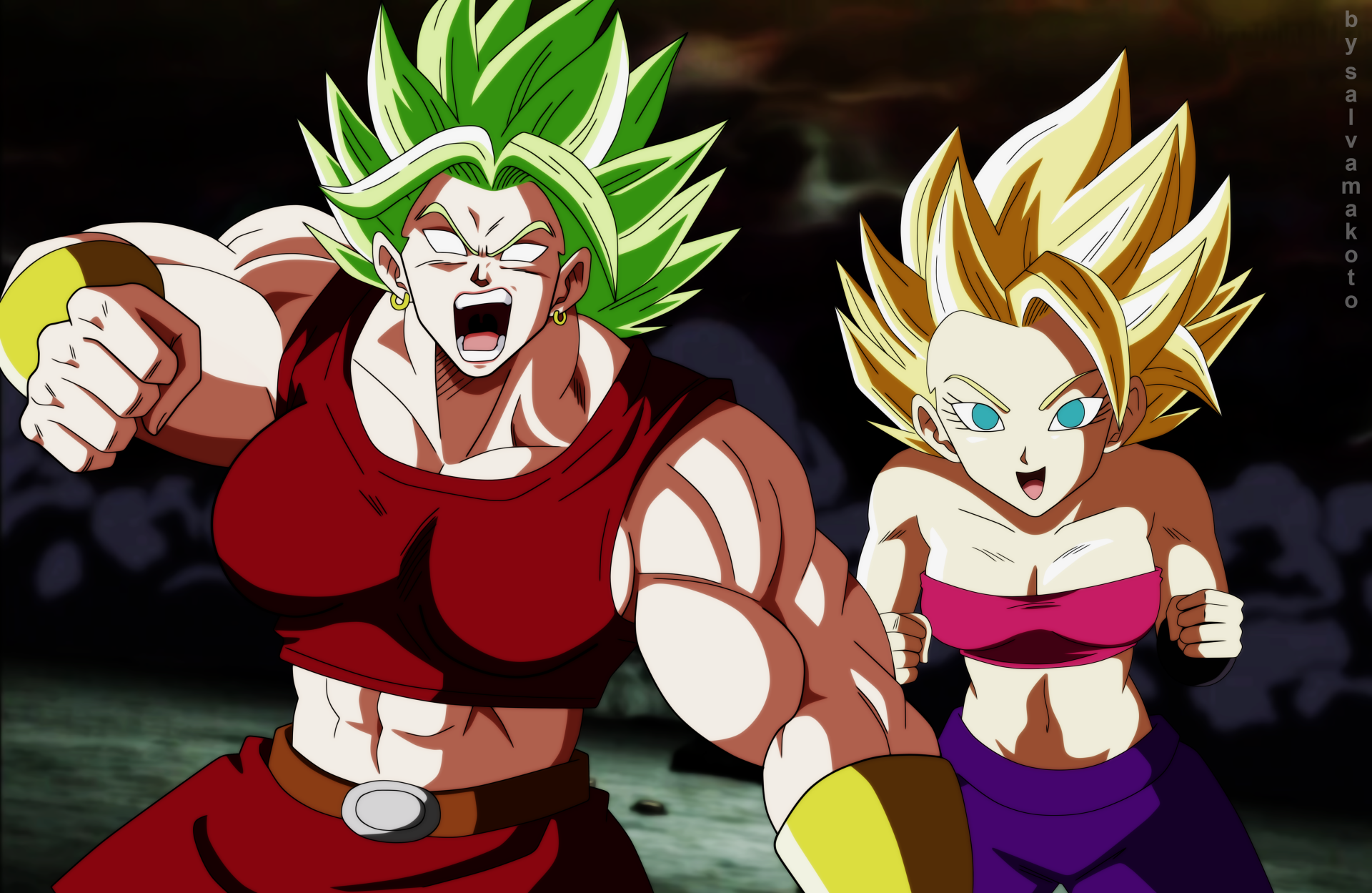 Caulifla And Kale 4k Ultra Hd Dragon Ball Super Wallpaper By Salvador Vera 