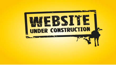 HD desktop wallpaper with a Website Under Construction sign on a yellow background.