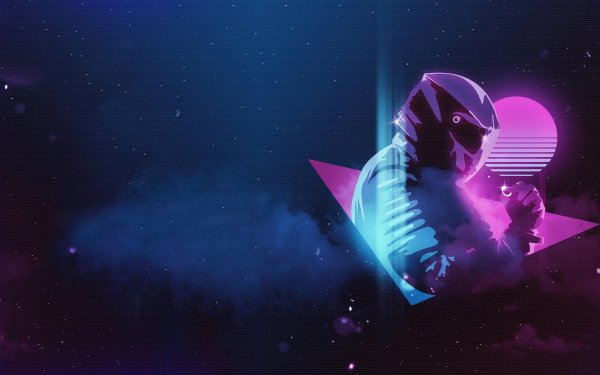 Artistic Retro Wave Neon Moon HD Wallpaper | Background Image