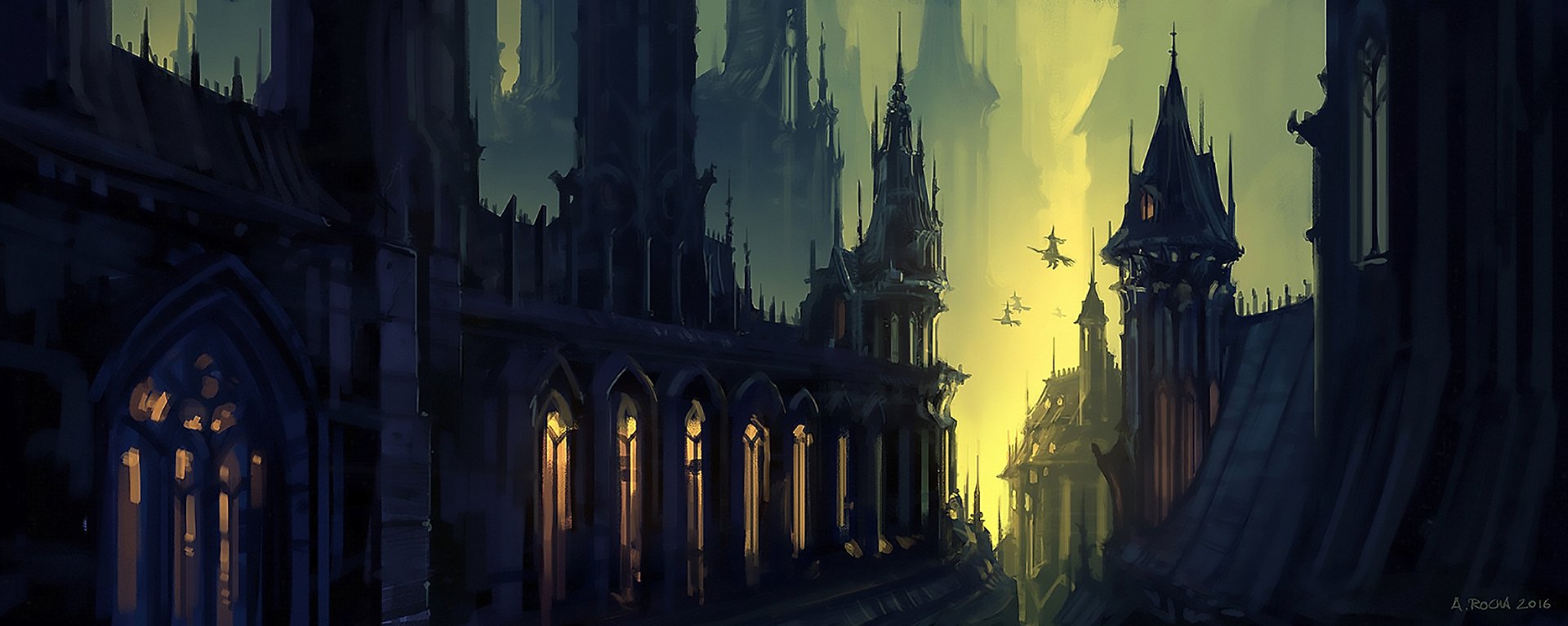 Majestic Fantasy Castle HD Wallpaper: A Mystical Realm of Shadows and ...