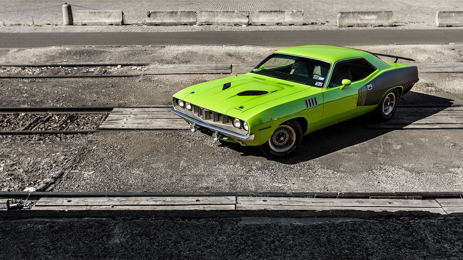 Download Green Car Vehicle Plymouth Barracuda HD Wallpaper
