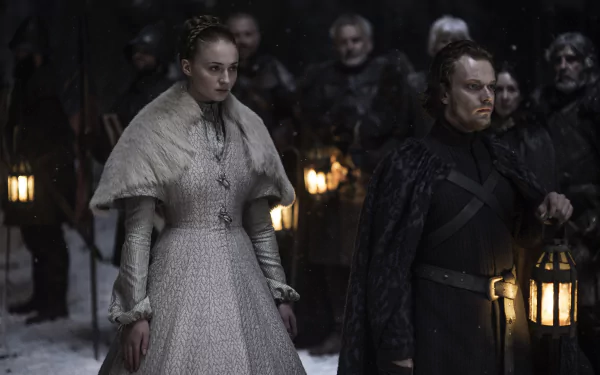 Alfie Allen Sophie Turner Theon Greyjoy Sansa Stark TV Show Game Of Thrones HD Desktop Wallpaper | Background Image