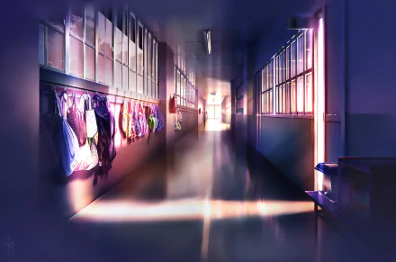 hall sunlight bag school Anime HD Desktop Wallpaper | Background Image