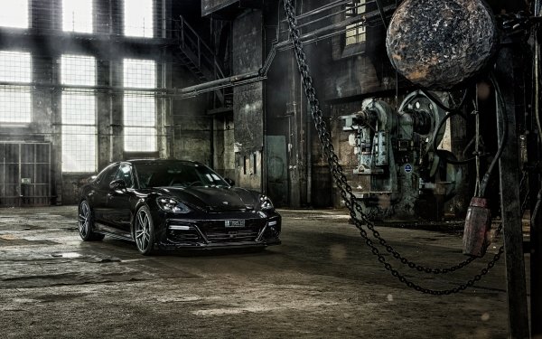 Vehicles Porsche Panamera Porsche Car Black Car Abandoned Factory HD Wallpaper | Background Image