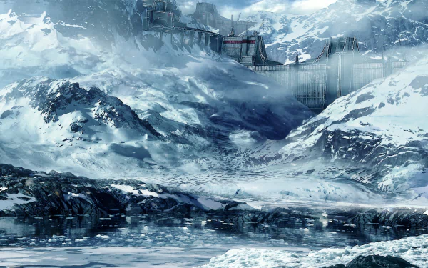 snow cold castle mountain fantasy landscape fantasy landscape HD Desktop Wallpaper | Background Image
