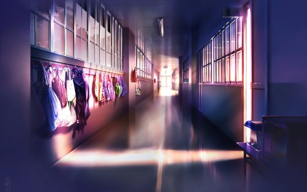 Anime School Bag Sunlight Hall HD Wallpaper | Background Image