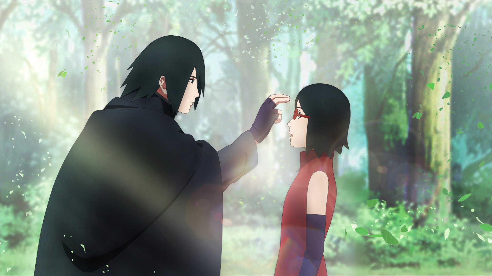 Sarada and Sasuke Uchiha Wallpaper 4K Ultra HD