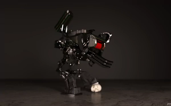 high tech skull CGI 3D Sci Fi robot HD Desktop Wallpaper | Background Image