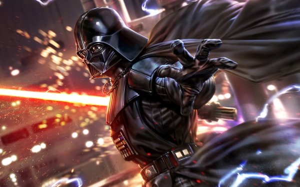 Film Star Wars Darth Vader Sith Anakin Skywalker Helmet Red Lightsaber Lightsaber Cape Fond d'écran HD | Image