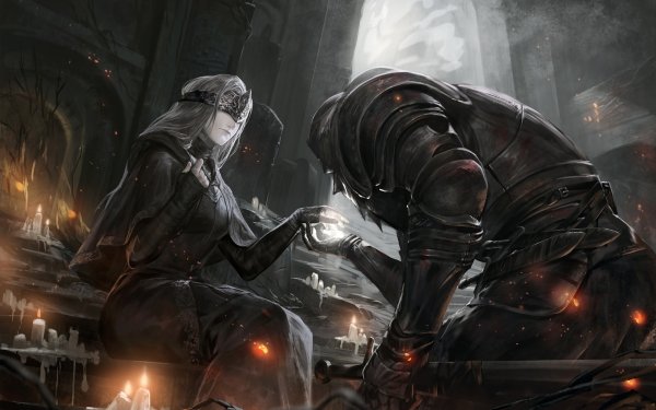 Jeux Vidéo Dark Souls III Dark Souls Guerrier Chevalier Armor Epée White Hair Bougie Fond d'écran HD | Image