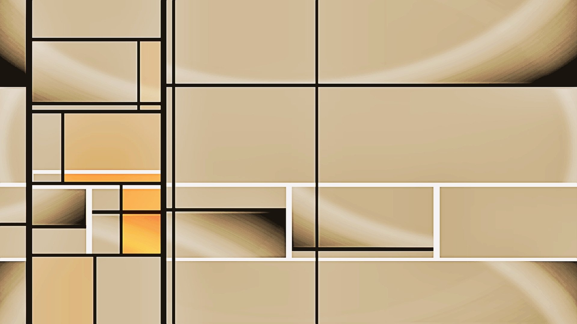 HD PC desktop wallpaper background, abstract geometric composition of beige rectangles and squares divided by black and white lines and subtle gradients.