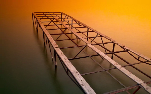 steel bridge wood water lake ocean photography Rustic HD Desktop Wallpaper | Background Image