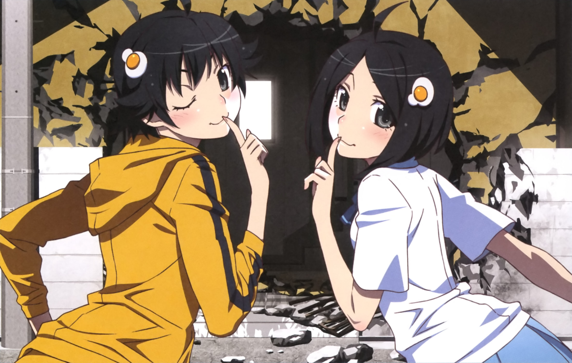 Download Karen Araragi Tsukihi Araragi Anime Monogatari (Series) HD Wallpaper