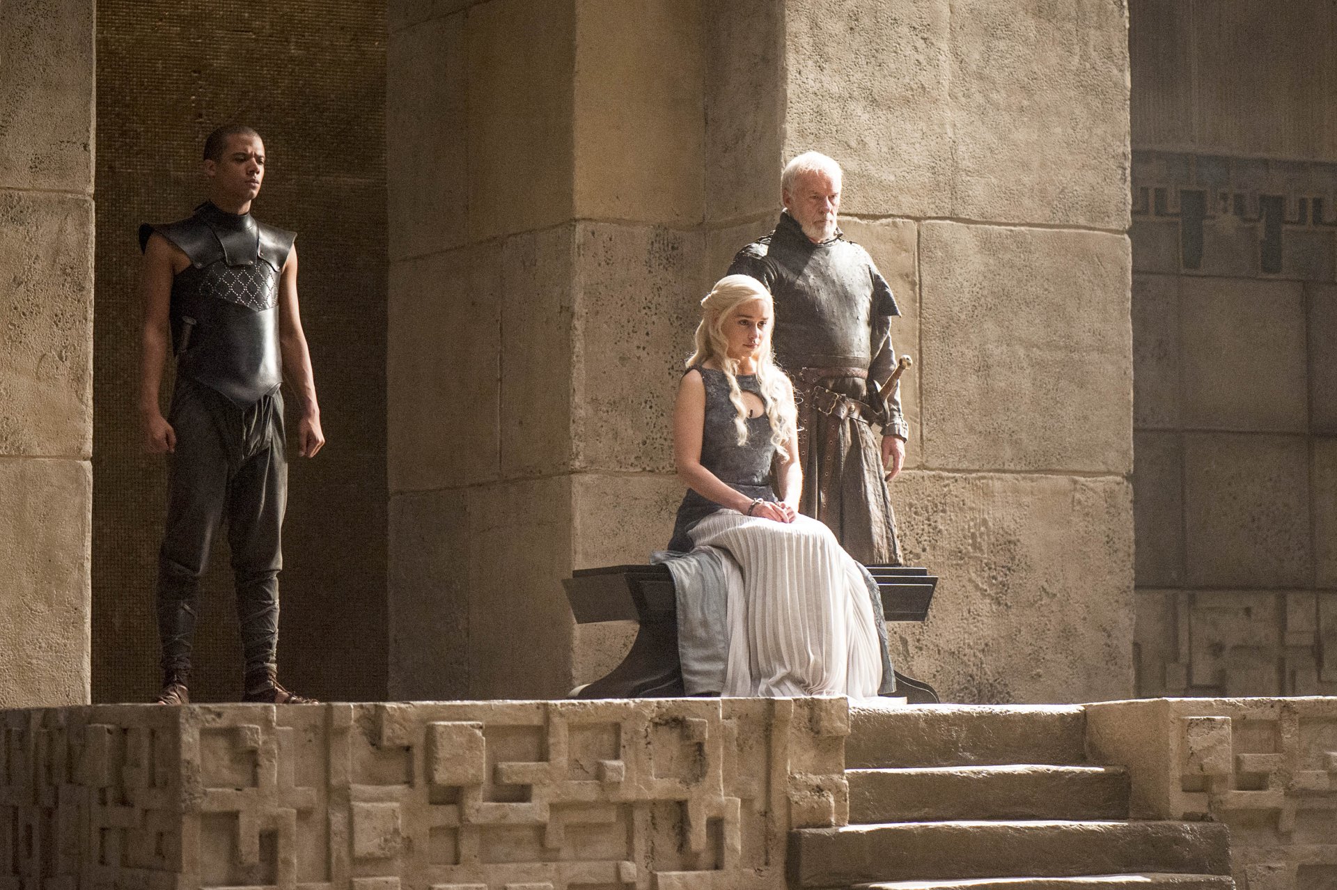 Download Barristan Selmy Emilia Clarke Daenerys Targaryen Jacob Anderson Grey Worm TV Show Game Of Thrones HD Wallpaper