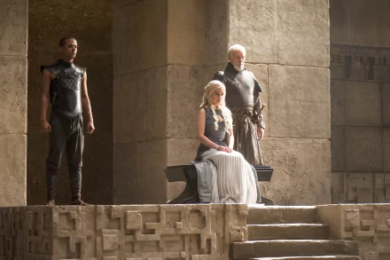 Barristan Selmy Emilia Clarke Daenerys Targaryen Jacob Anderson Grey Worm TV Show Game Of Thrones HD Desktop Wallpaper | Background Image