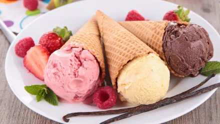 berry waffle cone food ice cream HD Desktop Wallpaper | Background Image