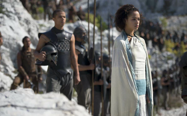 Jacob Anderson Grey Worm Nathalie Emmanuel Missandei (Game Of Thrones) TV Show Game Of Thrones HD Desktop Wallpaper | Background Image