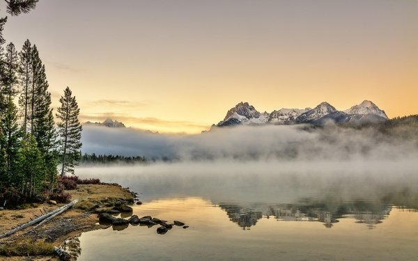 Earth Fog Nature Reflection Mountain Lake HD Wallpaper | Background Image