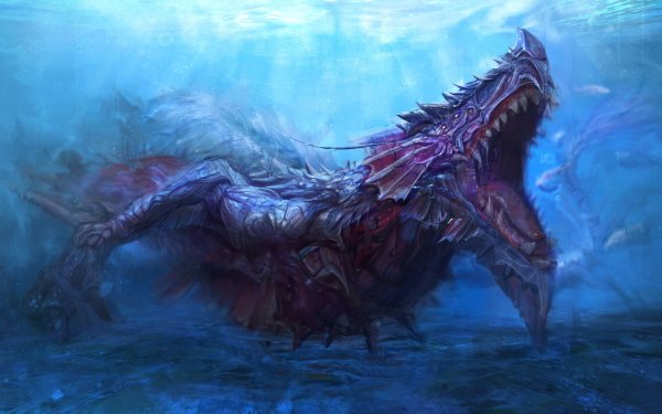 Fantasy Sea Monster Creature Underwater HD Wallpaper | Background Image