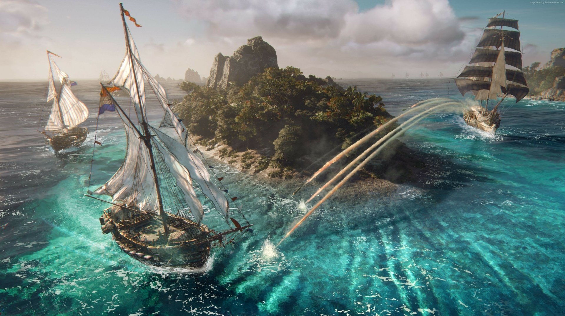 Download Pirate Ship Video Game Skull And Bones 4k Ultra HD Wallpaper