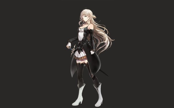 Anime Original Blonde Long Hair High Heels Dress HD Wallpaper | Background Image